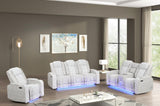 Lita Power reclining sofa in brown, front angle