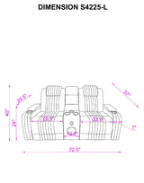 Side view of Lita sofa showing arm storage