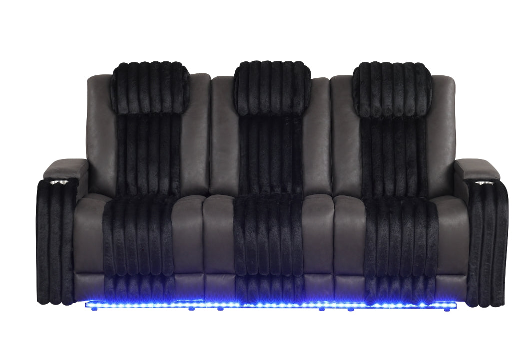 Close-up of power headrest control on Lita loveseat