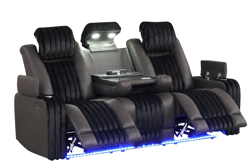 LED lighting detail on Lita sofa storage arm