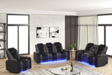 Lita brown power reclining loveseat with built-in speaker and LED lighting