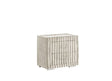 Henley Cream Nightstand front angle showing glass top