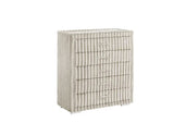 Bedroom view of Micah Henley Cream Upholstered Platform Bedroom Set bed