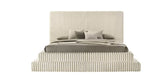 Bedroom view of Micah Henley Cream Upholstered Platform Bedroom Set bed