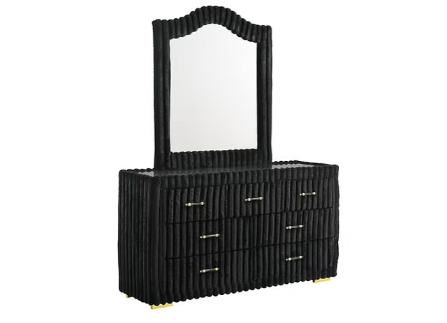 Alternate main view of Henley Black Upholstered Fireplace TV Panel Bedroom Set