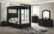 Main view of Atlam Henley Black Upholstered Canopy Platform Bedroom Set bed