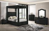 main view of Atlam Henley Black Upholstered Canopy Platform Bedroom Set bed