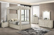 Atlam Henley Cream Upholstered Canopy Platform Bedroom Set main view of bed