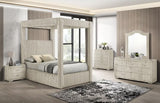 Atlam Henley Cream Upholstered Canopy Platform Bedroom Set main view of bed