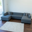 Main view of Abigail Gray Linen Double Chaise Sectional sofa