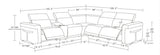 Lucca Light Grey 6-Piece Italian Leather Power Reclining Sectional with Storage Console and Adjustable Headrests view 7