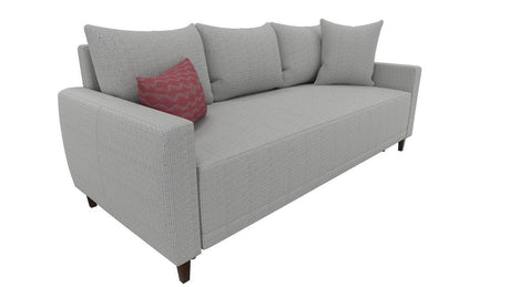 Smart Bolzoni dark gray 3-seater sofa bed with storage, close-up of armrest