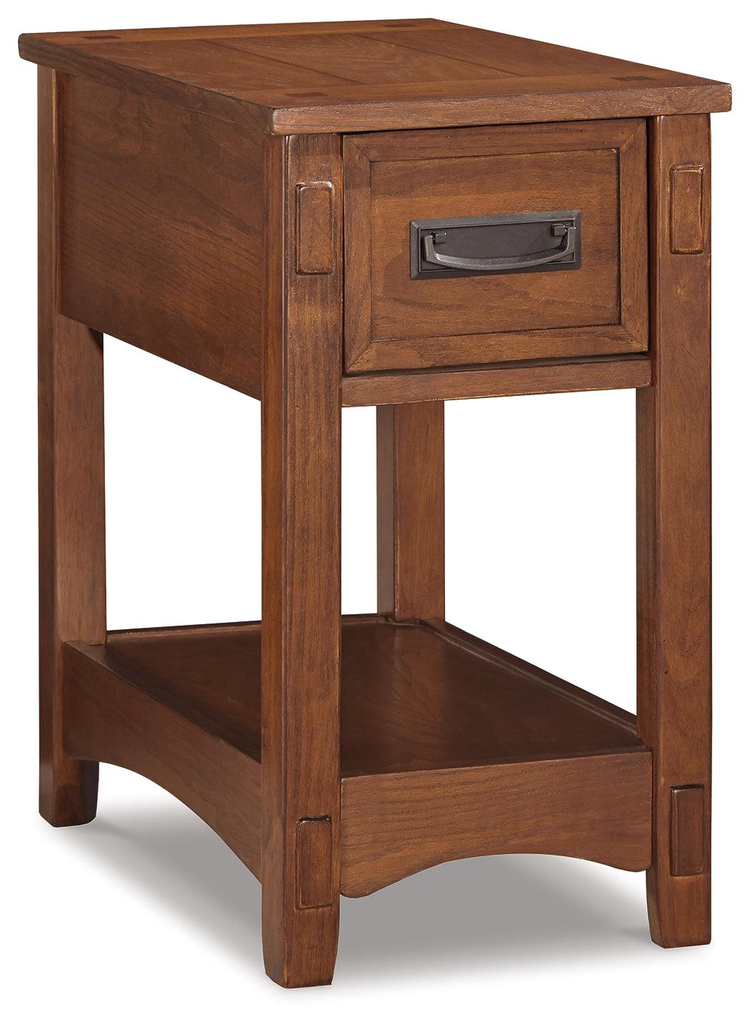 Breegin Brown Chairside End Table Front View