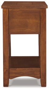 Breegin Brown Chairside End Table Side Profile