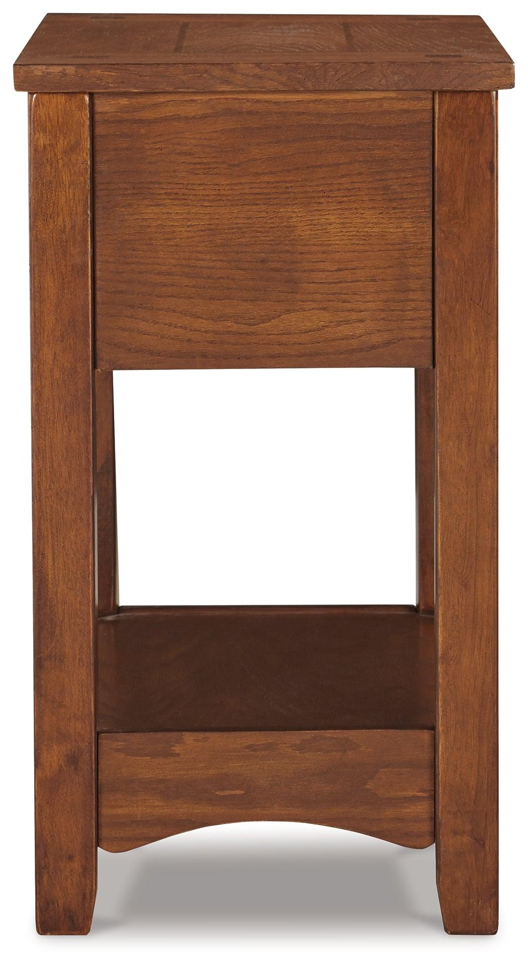 Breegin Brown Chairside End Table Side Profile