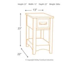 Breegin Brown Chairside End Table Close-up Hardware