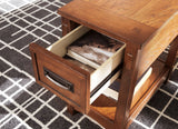 Breegin Brown Chairside End Table Finish Detail