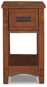 Breegin Brown Chairside End Table Side View