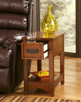 Breegin Brown Chairside End Table Storage Features