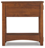 Breegin Brown Chairside End Table Back View