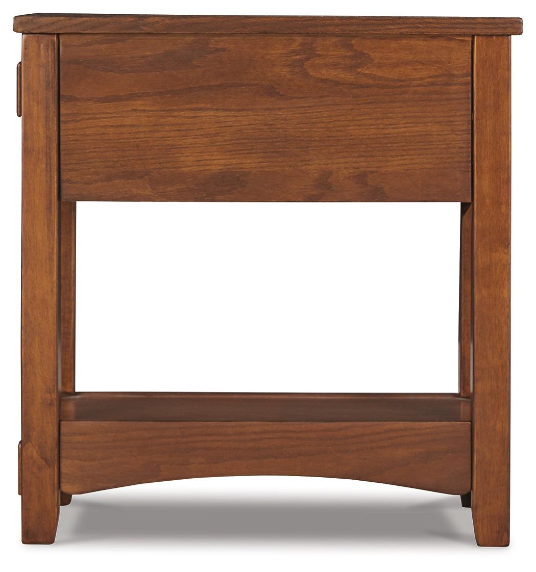 Breegin Brown Chairside End Table Close-up Detail
