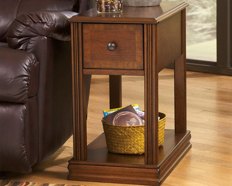 Breegin Brown Chairside End Table front view - Ella Furniture