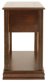 Breegin Brown Chairside End Table angled side view