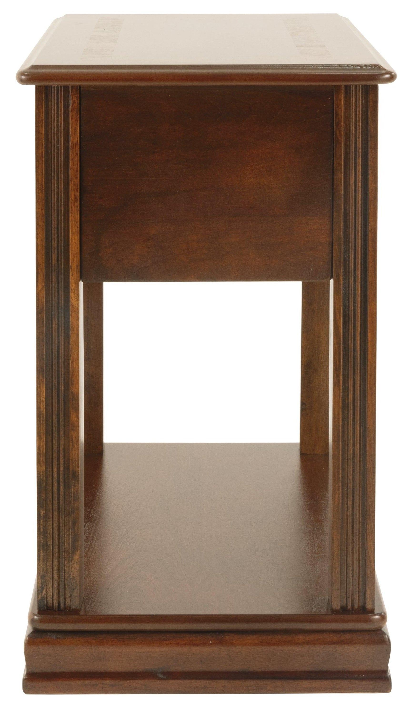 Breegin Brown Chairside End Table angled side view