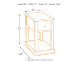 Dimension diagram of Breegin Brown end table
