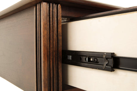Breegin Brown Chairside End Table detailed wood finish