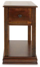 Breegin Brown Chairside End Table head-on view