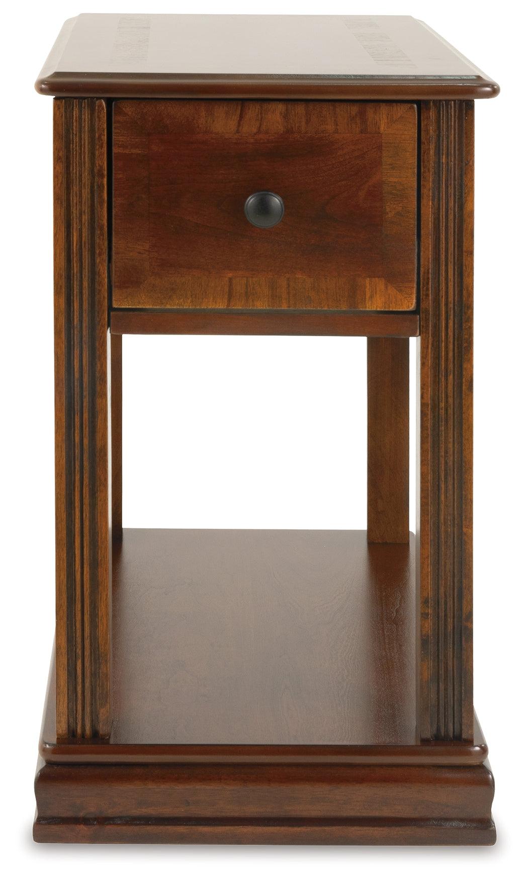 Breegin Brown Chairside End Table head-on view