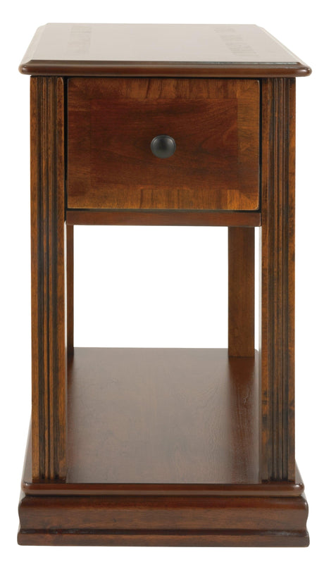Breegin Brown Chairside End Table back side