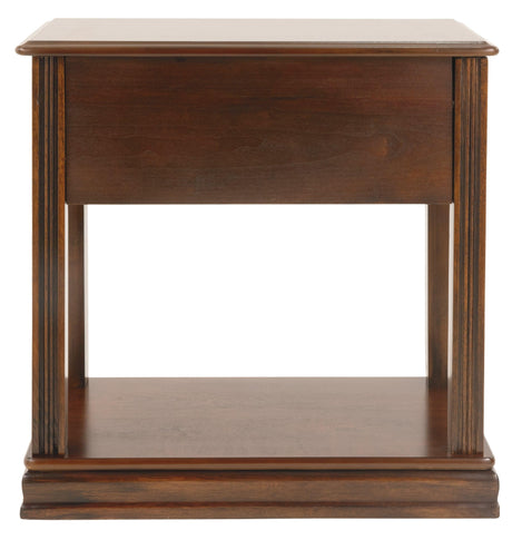 Breegin Brown Chairside End Table straight on angle