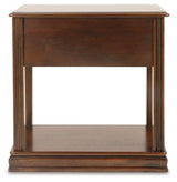Breegin Brown Chairside End Table alternate side view