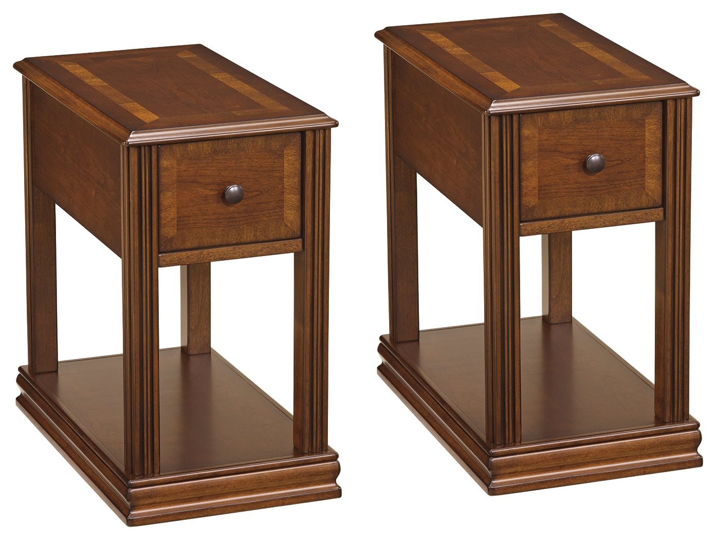 Breegin end table angled side view