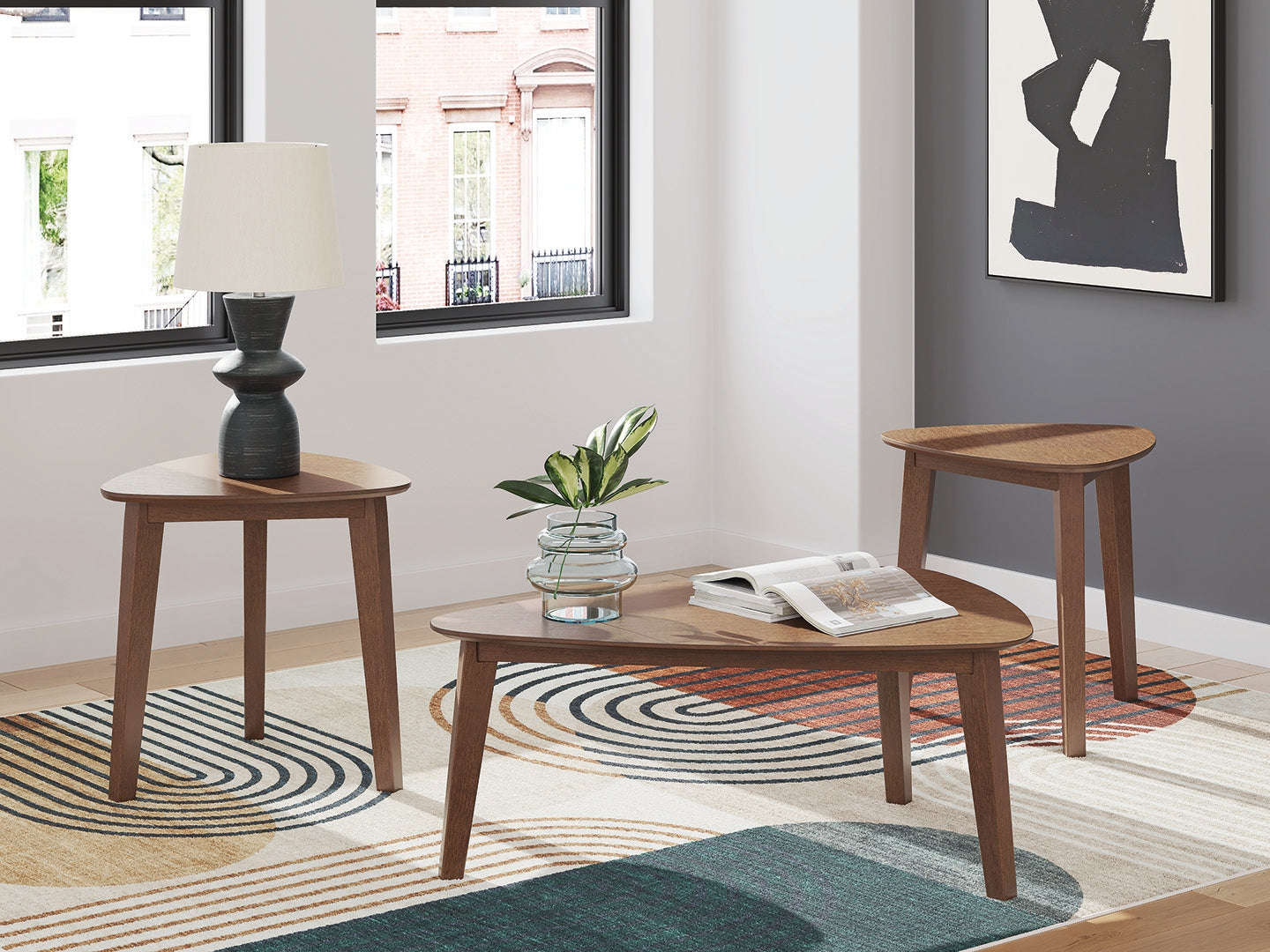 Lyncott Brown Table (Set of 3)