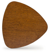 Lyncott Medium Brown Wood End Table top view