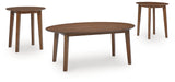 Gordonay oval coffee table head-on view