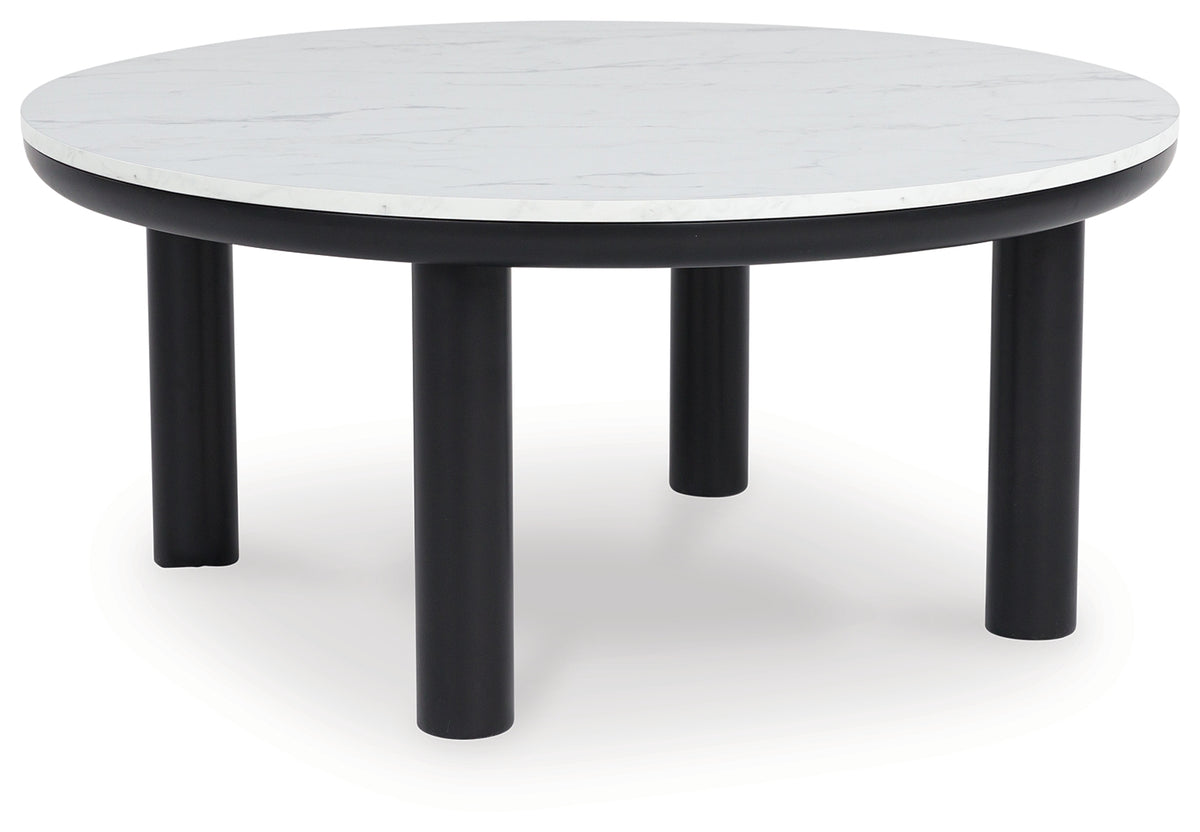 Xandrum round end table side angle
