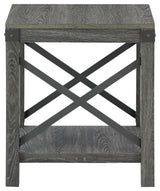 Freedan Grayish Brown End Table side detail