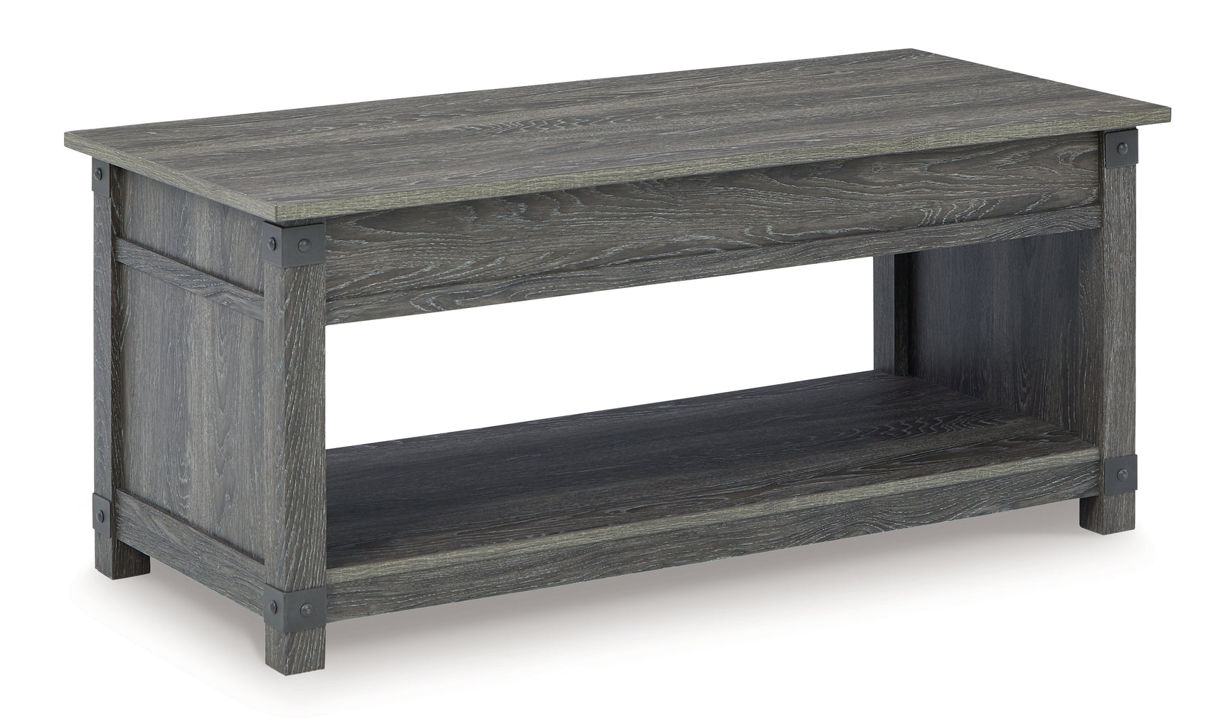 Angle view of Freedan coffee table with closed top