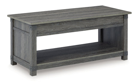 Angle view of Freedan coffee table with closed top
