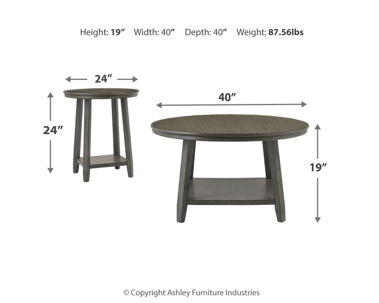 Caitbrook Table Set Dimensional Diagram