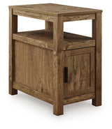 Side angle of Fendenmore Brown Chairside End Table