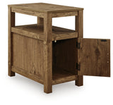 Open storage cabinet and display shelf interior view