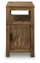 Head-on view of Fendenmore Brown Chairside End Table