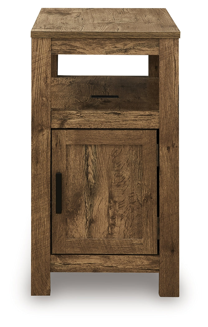 Head-on view of Fendenmore Brown Chairside End Table