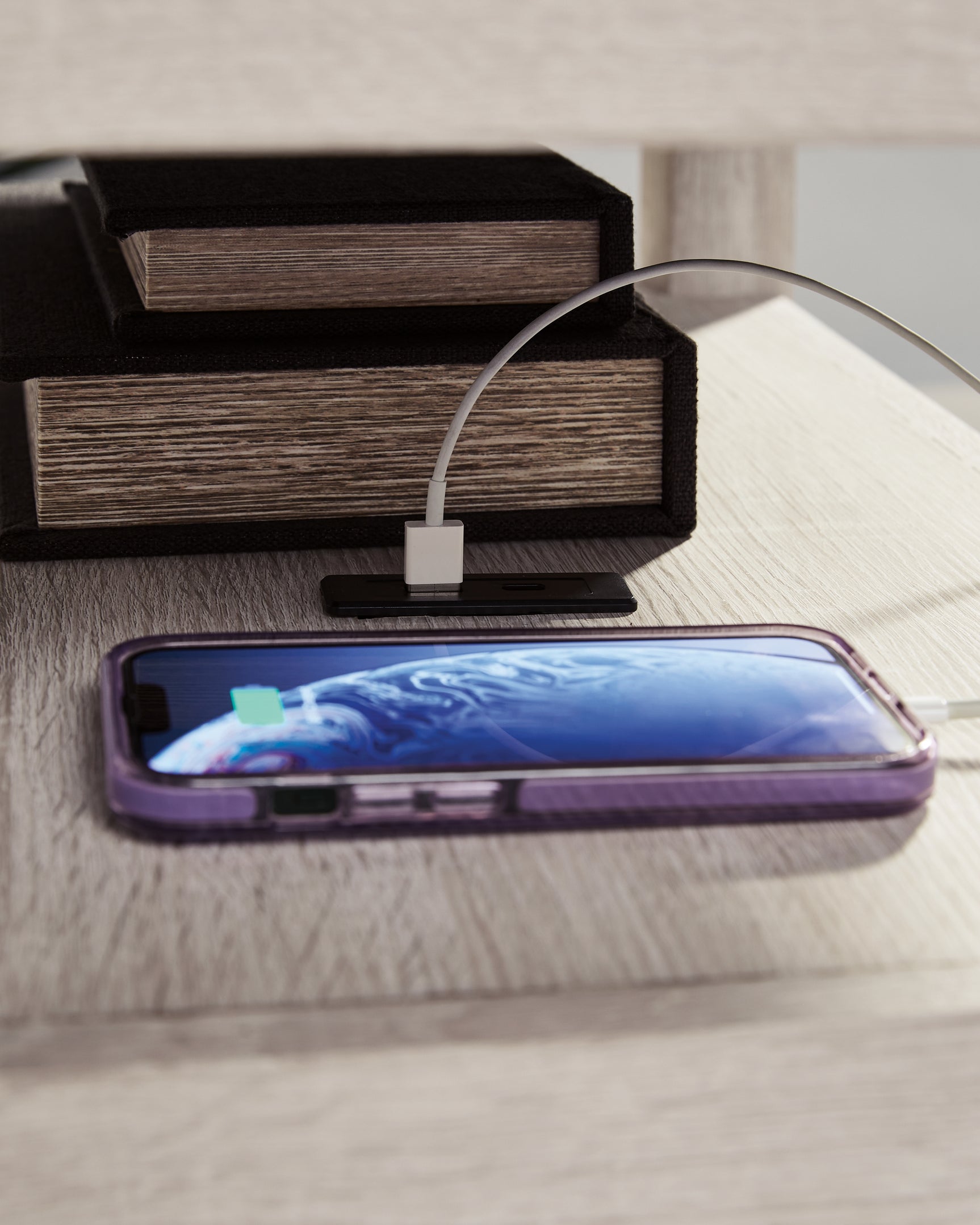 Close-up of USB-A and USB-C charging ports