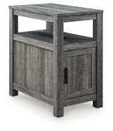 Side angle of Fendenmore Chairside End Table showing wood grain finish